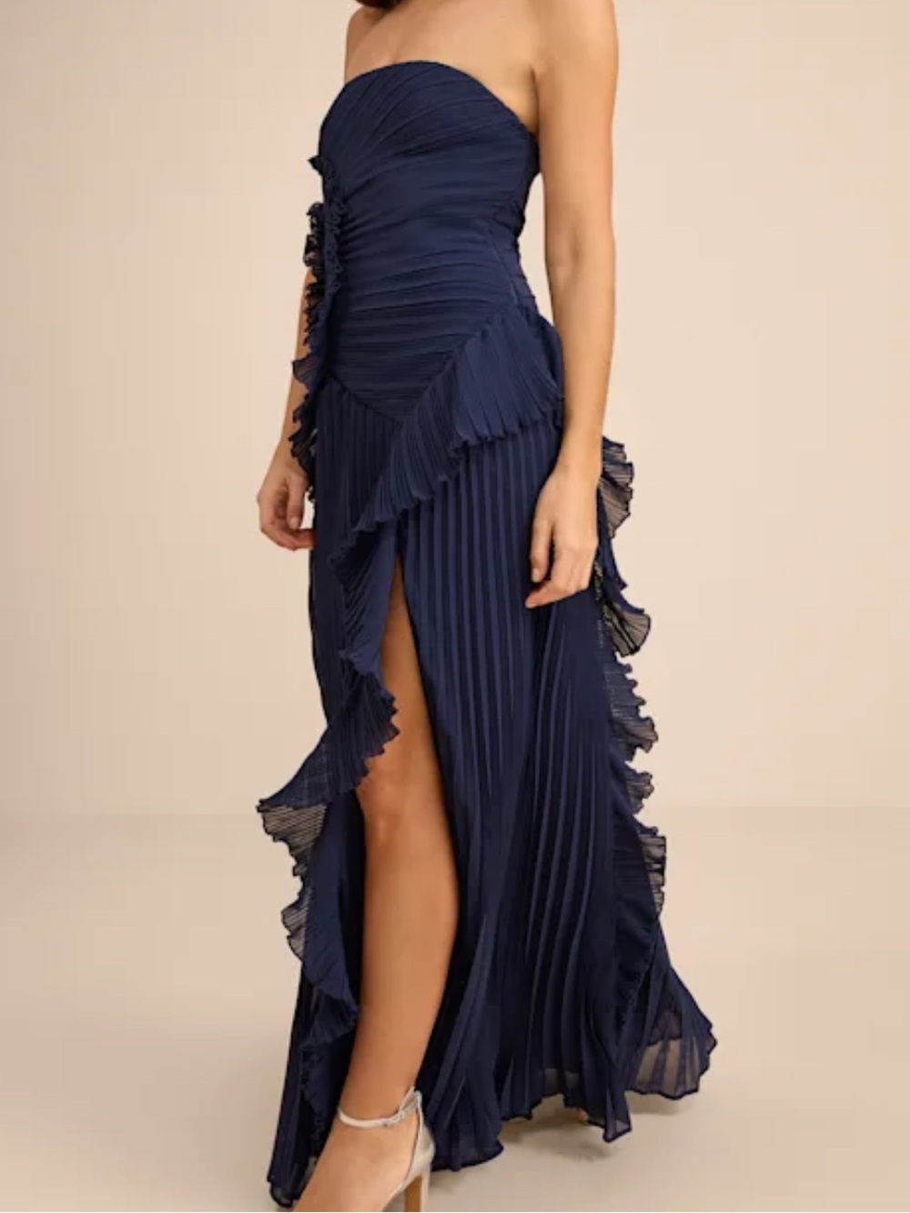 Lulus Brylee Pleated Ruffle Dress